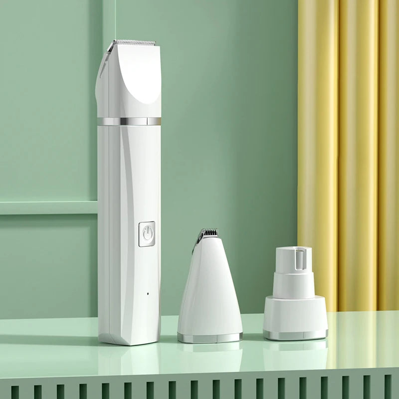 4-in-1 Electric Pet Grooming Clippers - Rechargeable Hair Trimmer & Nail Grinder for Dogs & Cats