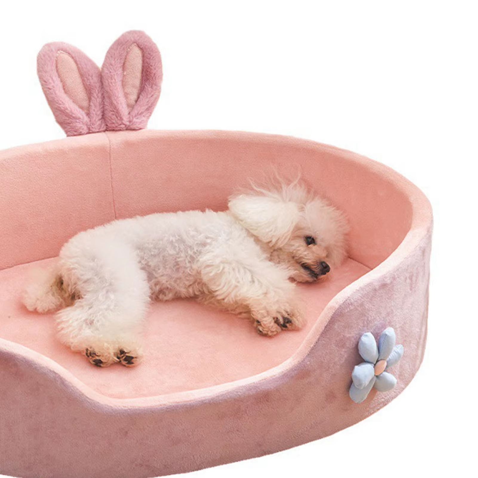 Pink Detachable Washable Pet Bed for Cats & Small Dogs - Soft & Cozy All-Season Bed 