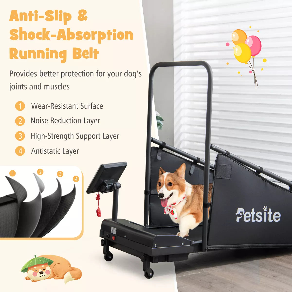 Costway Dog Treadmill for Small/Medium Dogs Indoors Pet Running Training Machine