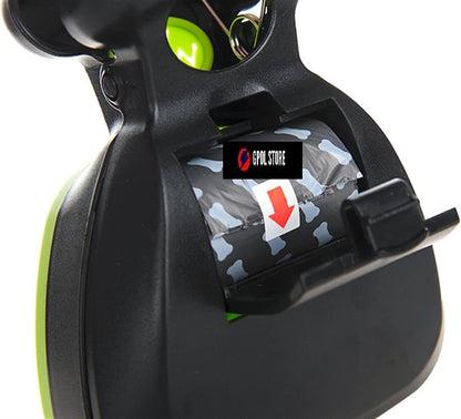 Foldable Dog Pooper Scooper with Waste-Decomposable Bag Dispenser and Leash Clip – Easy Clean Pet Travel Tool