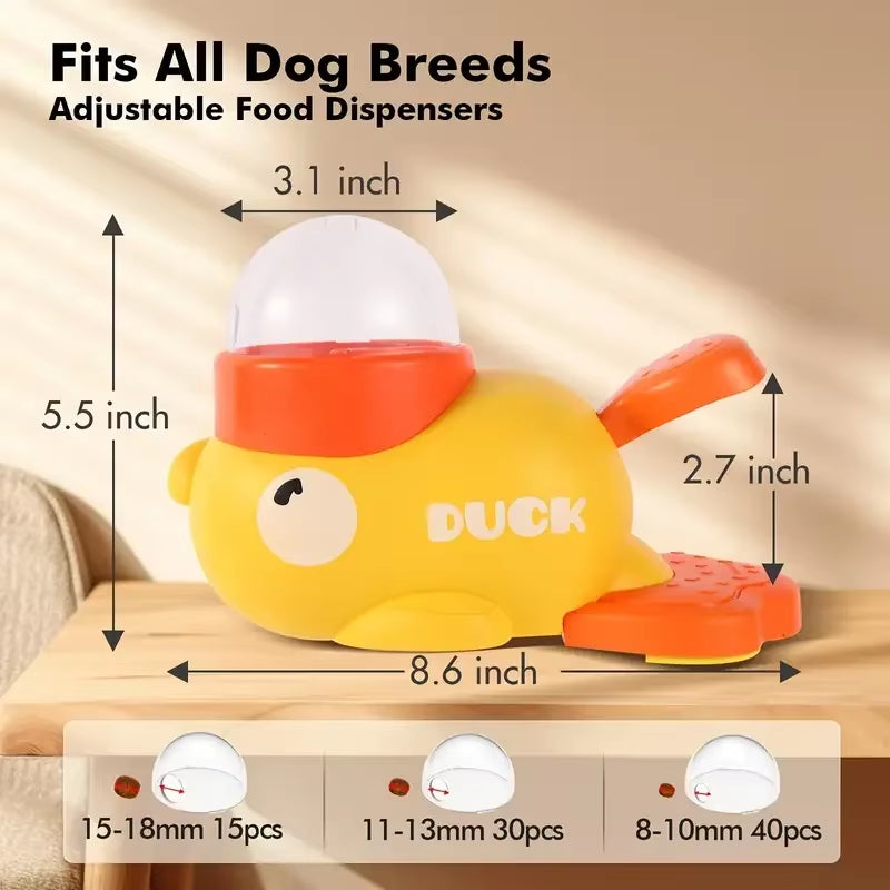 Interactive Dog Feeder Toy – Little Yellow Duck Shape with Cartoon Design, Anti-Slip Base for Intelligence Exercise and Fun Mental Stimulation