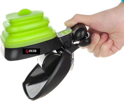 Foldable Dog Pooper Scooper with Waste-Decomposable Bag Dispenser and Leash Clip – Easy Clean Pet Travel Tool