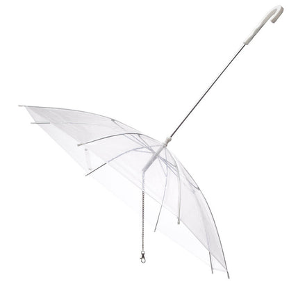 Teddy Poodle & Small Dog Waterproof Umbrella with Built-in Leash Hook – Durable Lightweight Pet Rain Poncho for Walking, Traveling, and Outdoor Protection