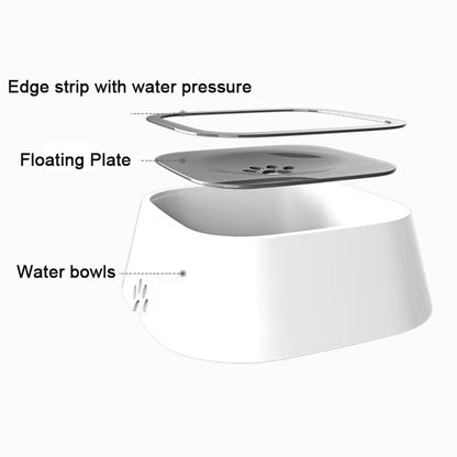 Floating Non-Spill Pet Water Bowl - Anti-Wet Mouth Dog & Cat Drinking Dispenser 