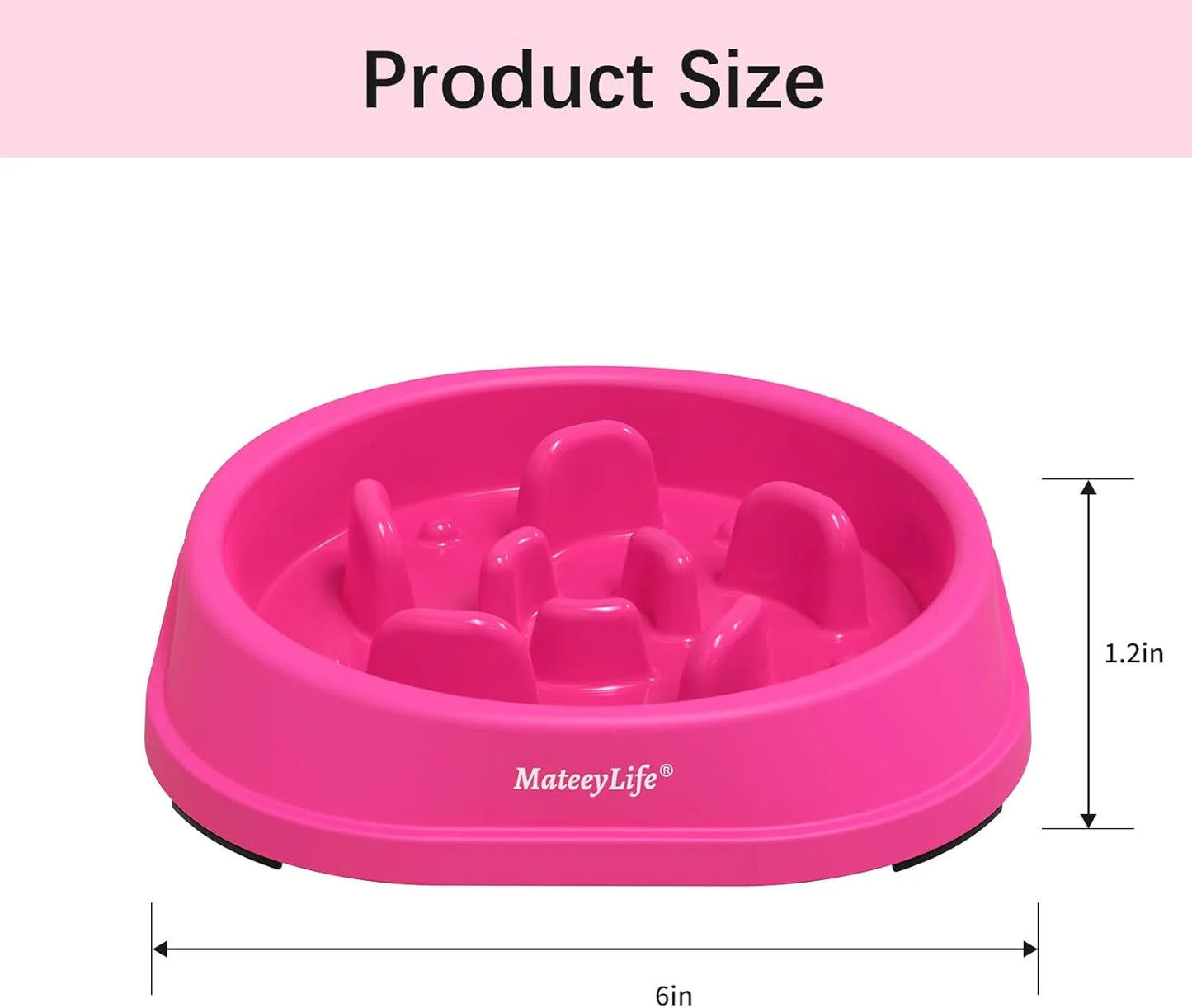 Slow Feeder Dog Bowls, Non Slip Cat Food Bowls, Bloat Stop Maze Pet Dishes, Interactive Feeder for Small Breeds 1 Cup Purple