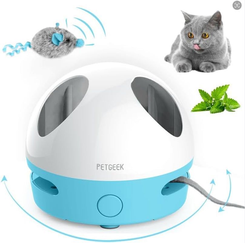 Hidey Mouse Electronic Interactive Cat Toy, Hide Mouse Cat Toy with Squeaky Mouse, Automatic Cat Toys with Catnip Filled Hidey Mouse, Cat Toys Interactive for Indoor Cats Play (Green)