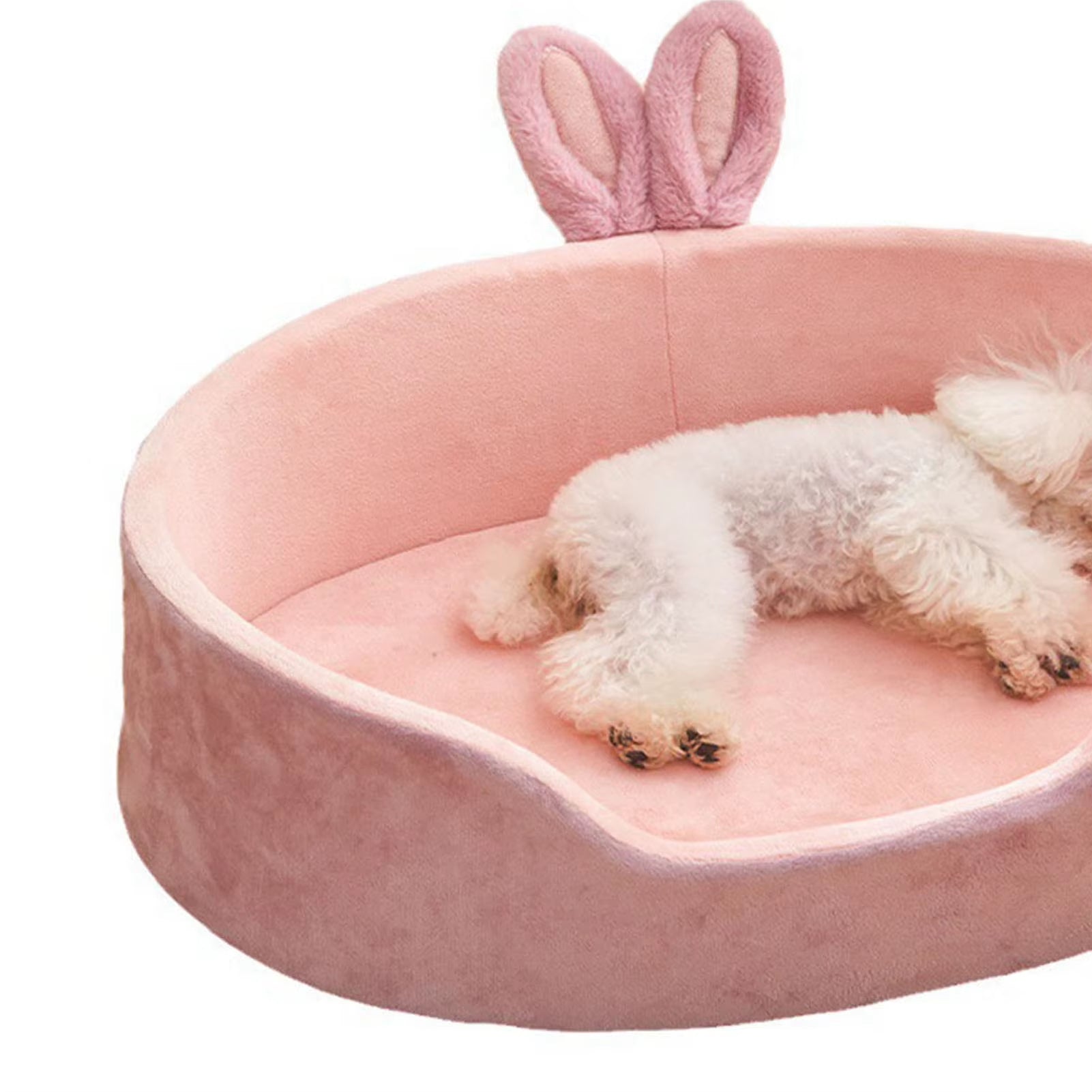 Pink Detachable Washable Pet Bed for Cats & Small Dogs - Soft & Cozy All-Season Bed 