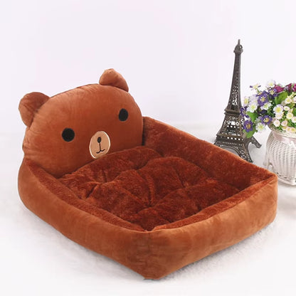 Winter Warm Cartoon Pet Bed Sofa - Washable Cozy Bed for Small Dogs & Cats 