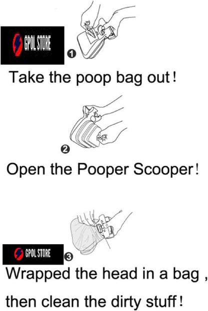 Foldable Dog Pooper Scooper with Waste-Decomposable Bag Dispenser and Leash Clip – Easy Clean Pet Travel Tool