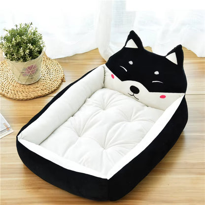 Winter Warm Cartoon Pet Bed Sofa - Washable Cozy Bed for Small Dogs & Cats 
