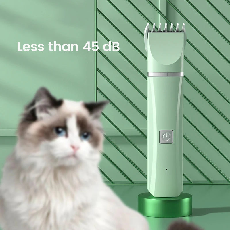 4-in-1 Electric Pet Grooming Clippers - Rechargeable Hair Trimmer & Nail Grinder for Dogs & Cats 
