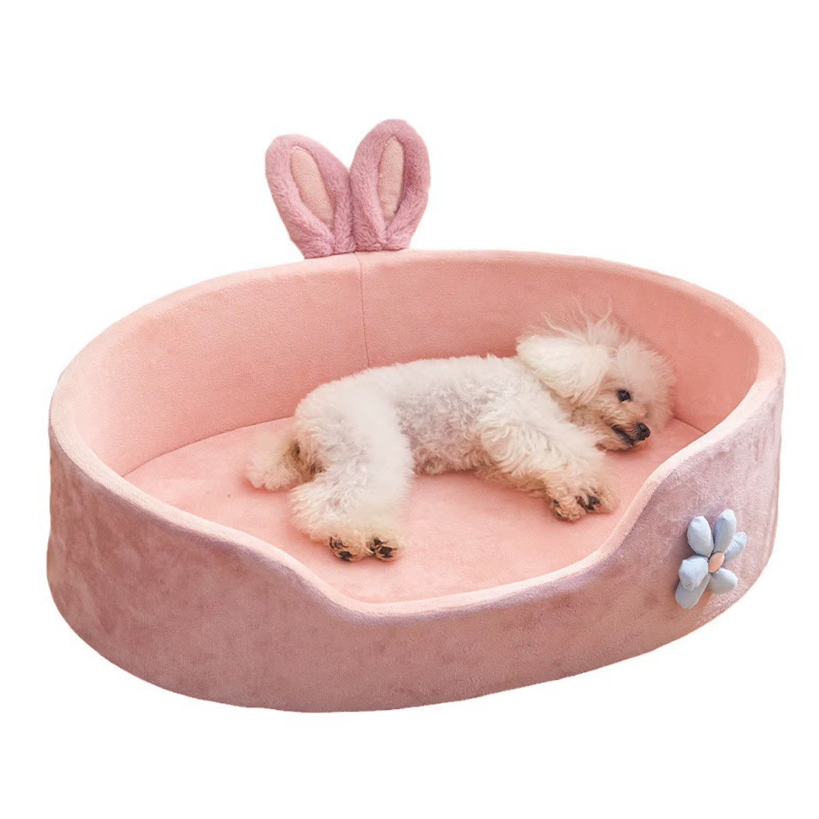 Pink Detachable Washable Pet Bed for Cats & Small Dogs - Soft & Cozy All-Season Bed 