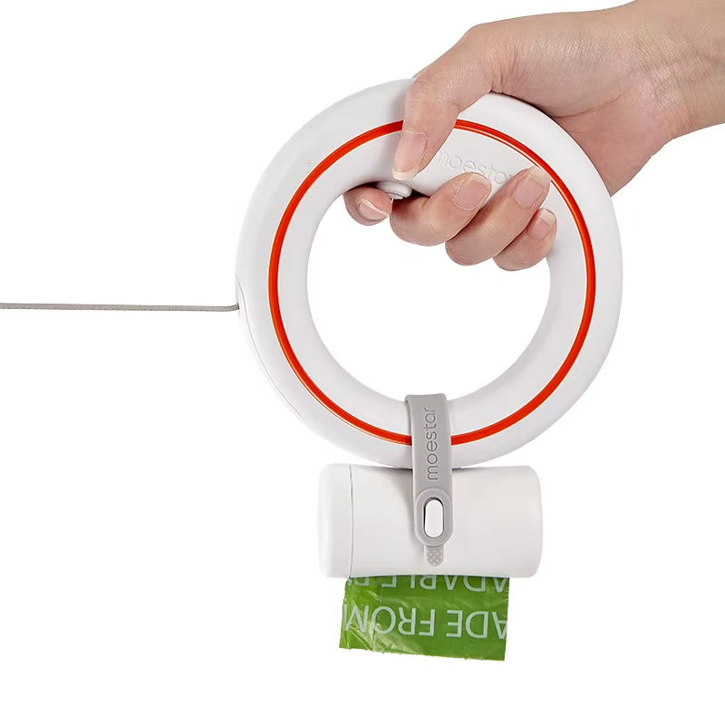 Moestar UFO Retractable Leash 2 Lite - Anti-Slip One-Handed Brake for Small & Medium Dogs 