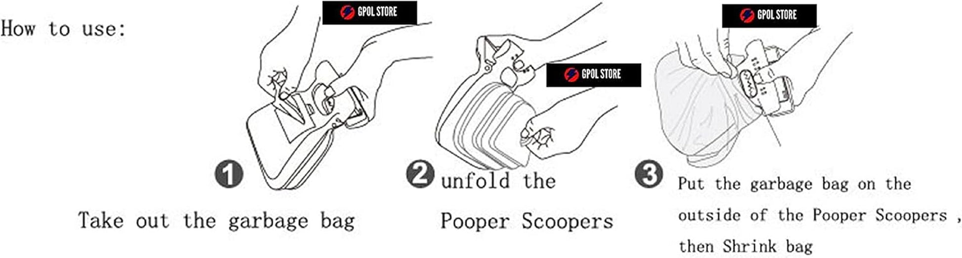 Foldable Dog Pooper Scooper with Waste-Decomposable Bag Dispenser and Leash Clip – Easy Clean Pet Travel Tool