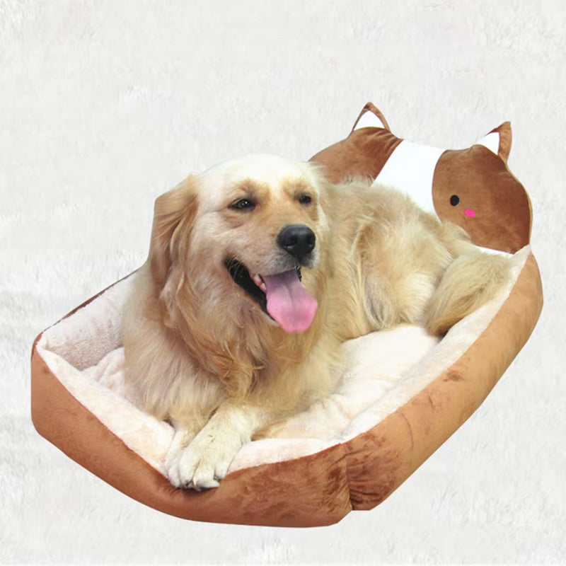 Winter Warm Cartoon Pet Bed Sofa - Washable Cozy Bed for Small Dogs & Cats 