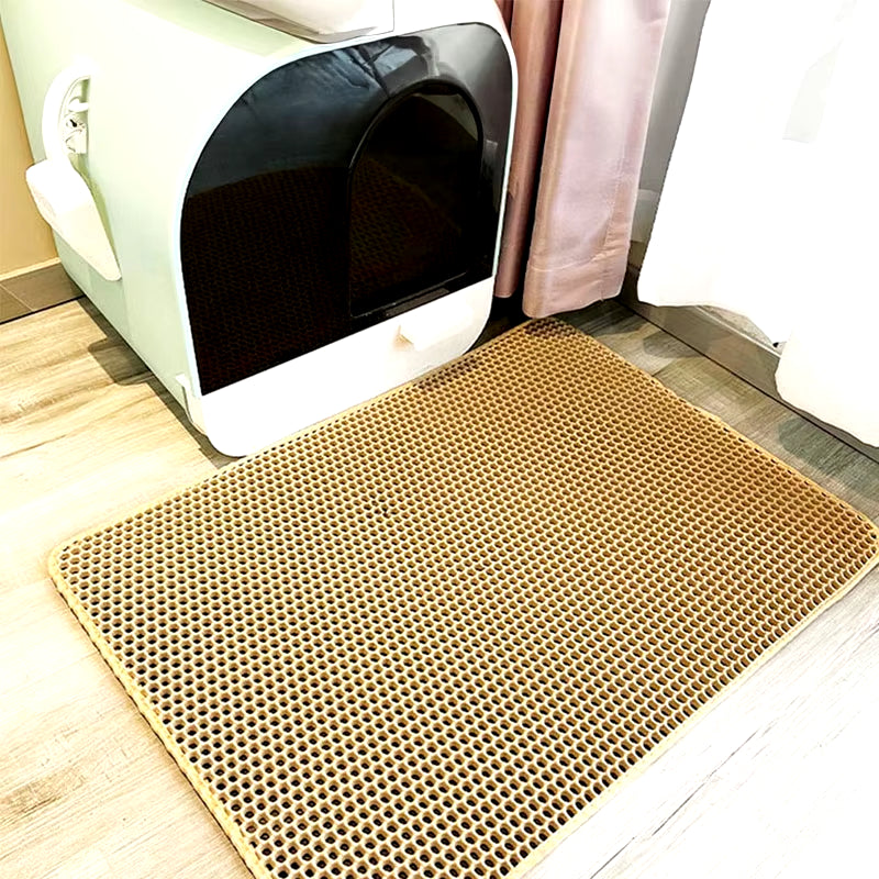 Waterproof Double-Layer Cat Litter Trapping Mat - Clean Pad for Pet Litter Boxes  