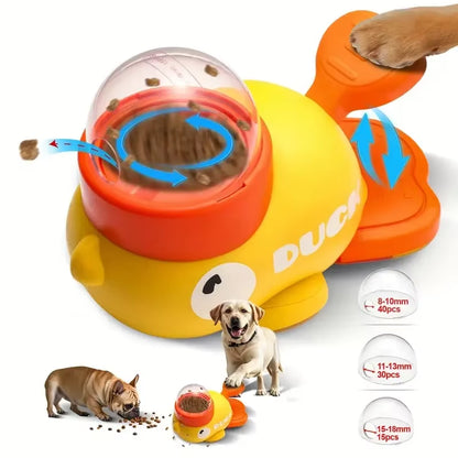 Interactive Dog Feeder Toy – Little Yellow Duck Shape with Cartoon Design, Anti-Slip Base for Intelligence Exercise and Fun Mental Stimulation