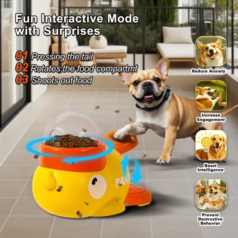 Interactive Dog Feeder Toy – Little Yellow Duck Shape with Cartoon Design, Anti-Slip Base for Intelligence Exercise and Fun Mental Stimulation