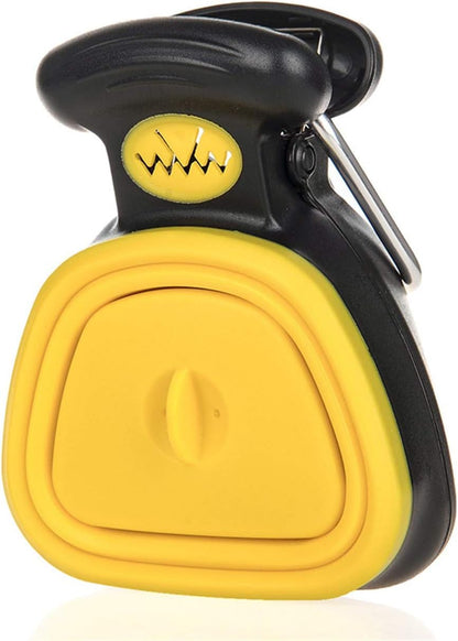 Foldable Dog Pooper Scooper with Waste-Decomposable Bag Dispenser and Leash Clip – Easy Clean Pet Travel Tool